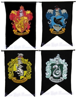 Gifts Sets on Harry Potter House Wall 4 Banner Set Ravenclaw Slytherin Hufflepuff