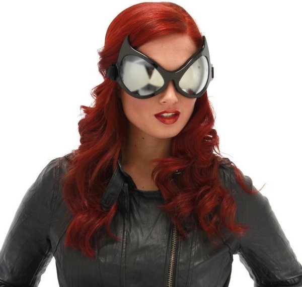CAT EYE GOGGLES BLACK Big Costume Glasses Batman Catwoman Superhero