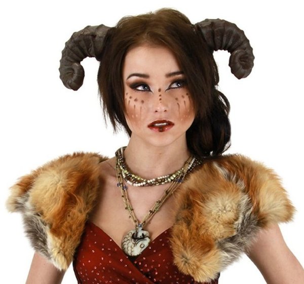 SATYR HORNS Costume Headpiece Ram Goat Sheep Pan Faun Greek Mythical
