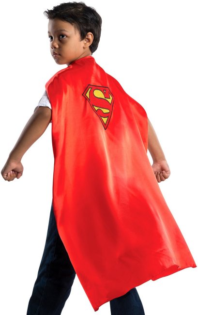 SUPERMAN KIDS CAPE Red Satin Costume Accessory Super Man Child LICENSED ...