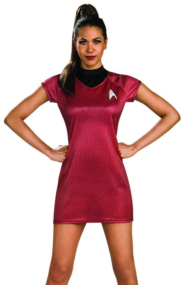 STAR TREK LIEUTENANT UHURA COSTUME Red Dress S Small Adult Into ...
